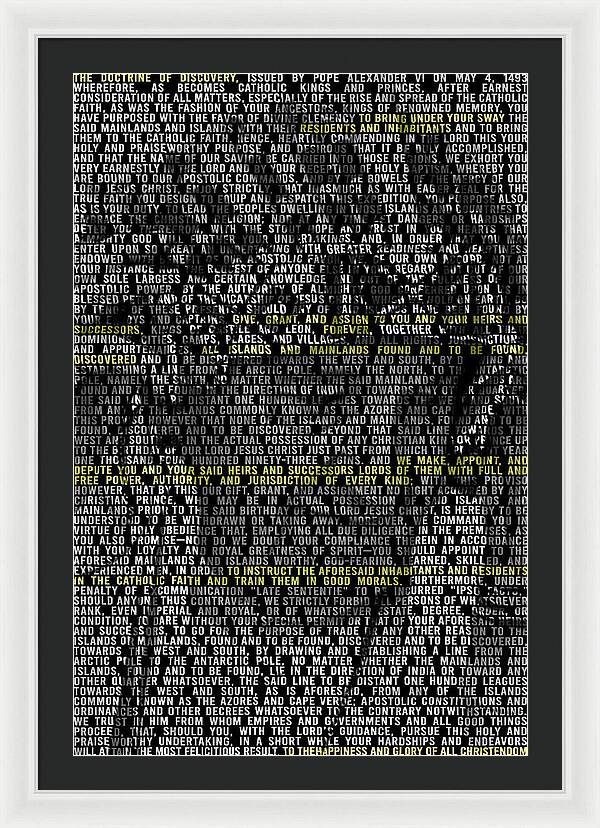 Doctrin of Discovery - Framed Print