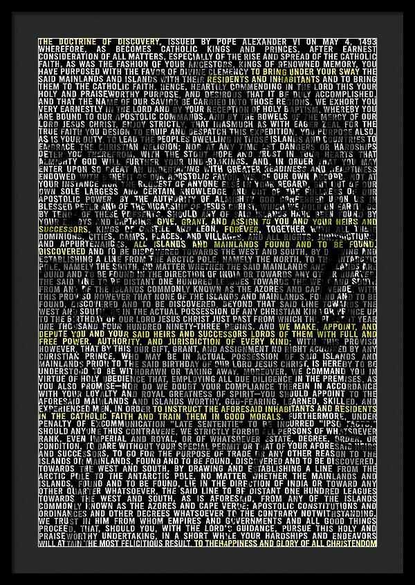 Doctrin of Discovery - Framed Print